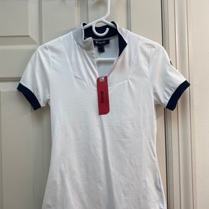 Horze Equestrian White Short Sleeve Show Shirt